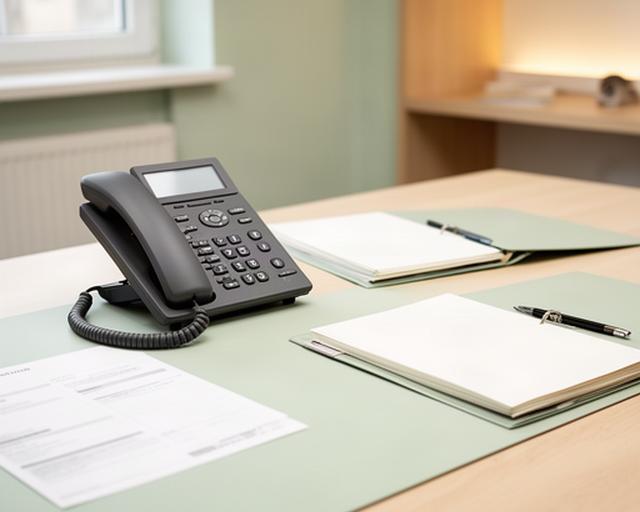 Schreibtisch eines Finanzteams mit Kontaktunterlagen aus Sömmerda