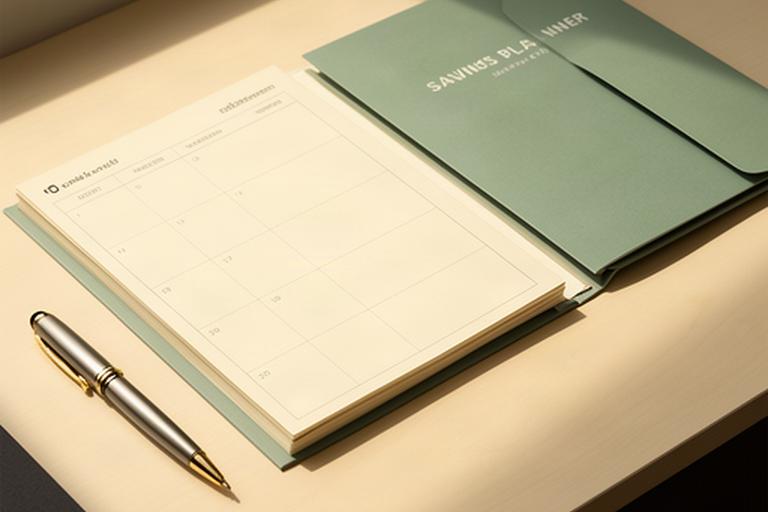 Jahreskalender und Stift auf einem Schreibtisch mit Zinsnotizen