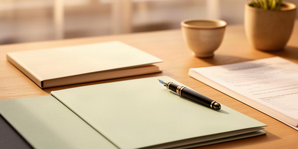Ruhige Finanzplanung mit Festgeldunterlagen und Stift auf einem Holztisch